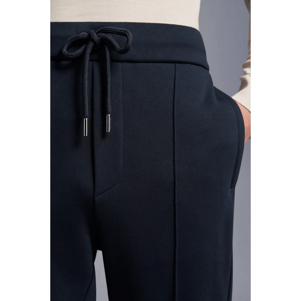 Moncler Navy Blauwe Fleece Joggers Blue Heren