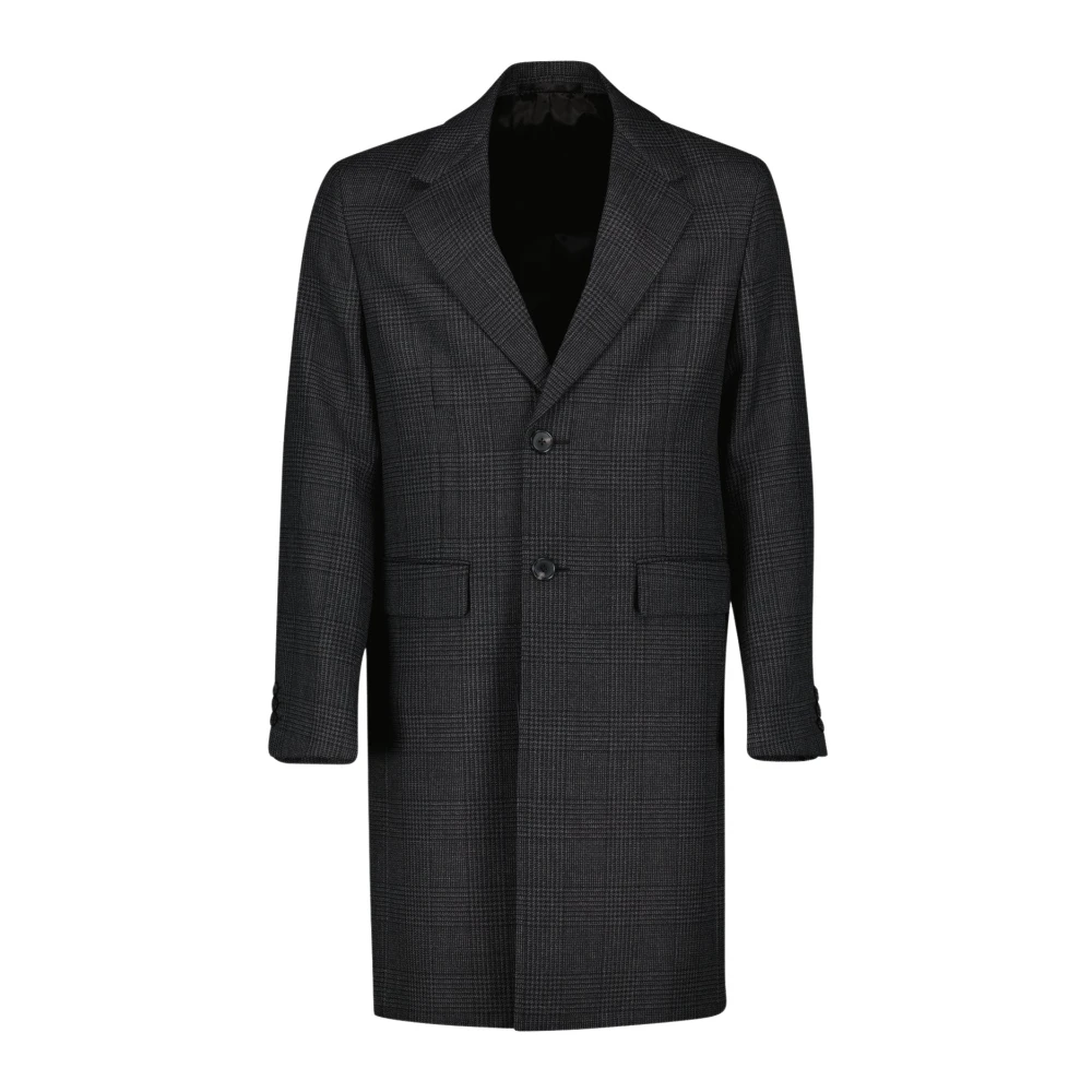 Prada Wollen geruite jas Mannen Herfst-Winter 2024 Gray Heren