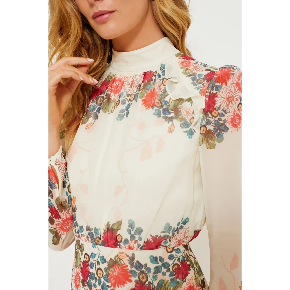 Saloni Jardine Cream Jacqui C Jurk White Dames