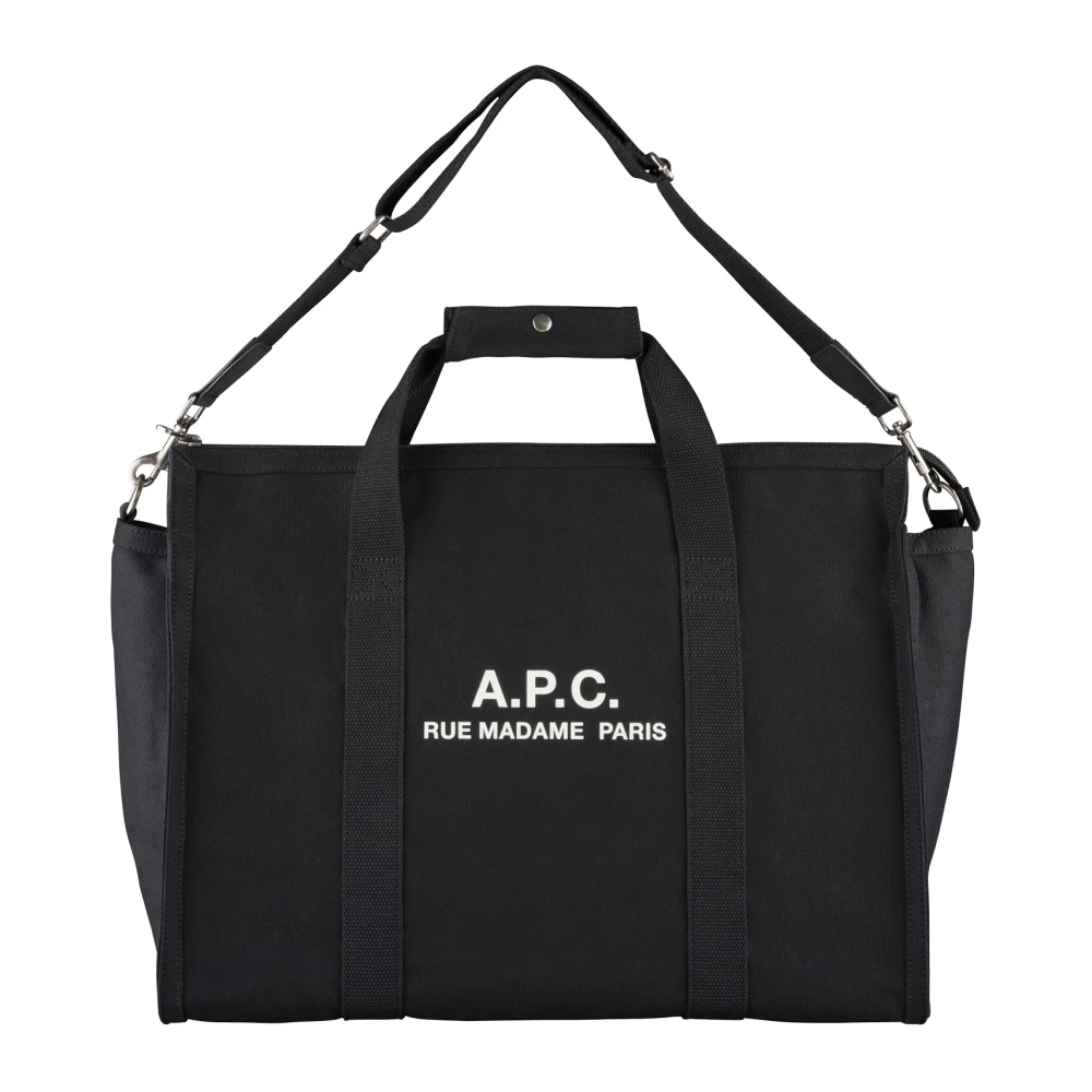 A.p.c. Men's Black Canvas Weekender Bag - Shopping Bags - One Size - Bags