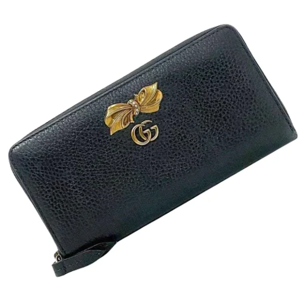 Gucci Vintage Pre-owned Leather wallets Black Dames