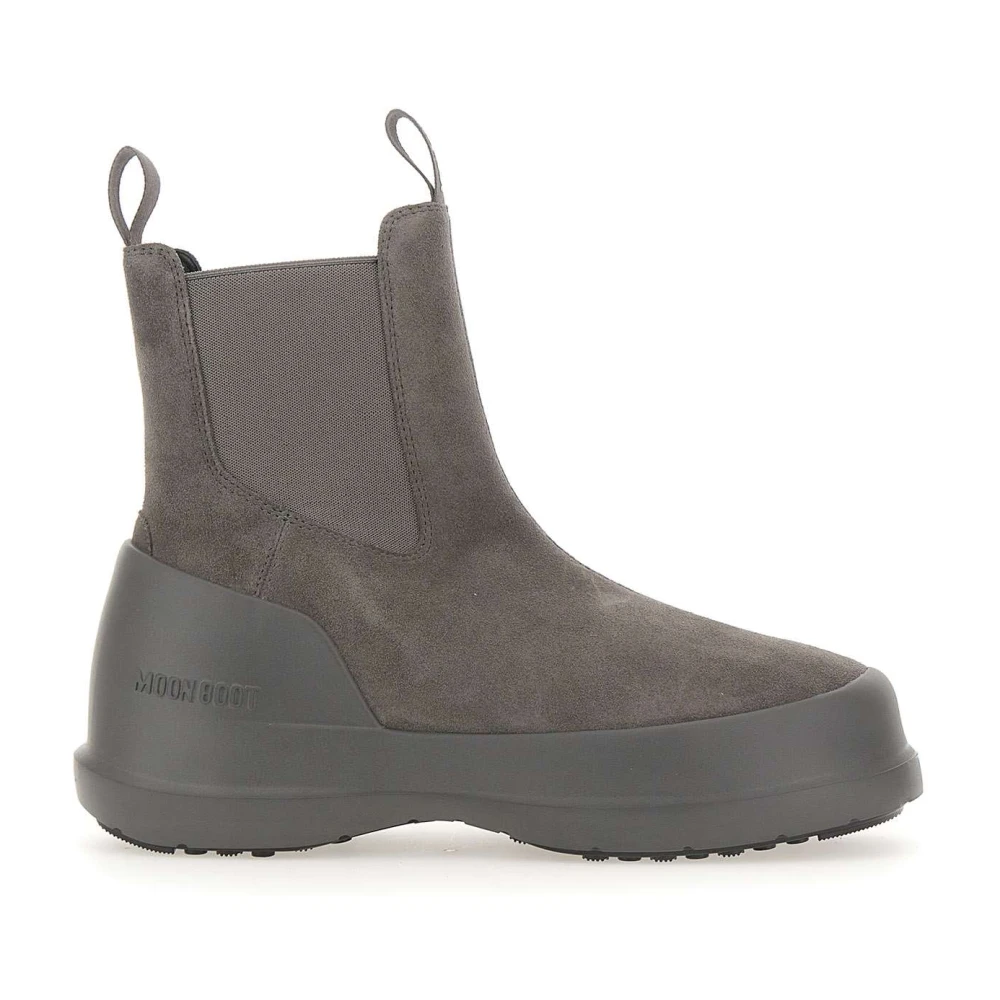 Moon Boot Grå Mocka Chelsea Boots Gray, Dam