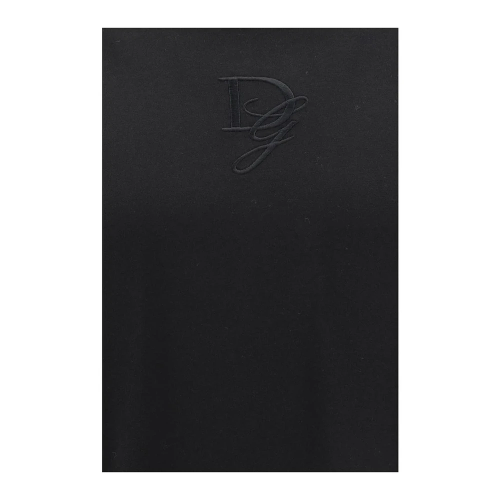Dolce & Gabbana Geborduurd Logo Katoenen T-shirt Black Heren