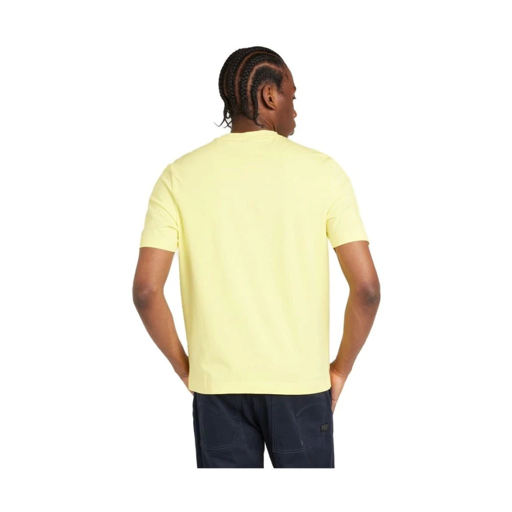 Hugo Boss Gele Katoenen T-shirt met korte mouwen Yellow Heren