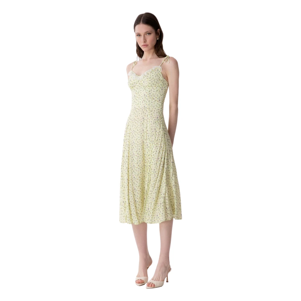 Mar De Margaritas Women's Yellow Midi Dresses, L, Kristel Midi Dress