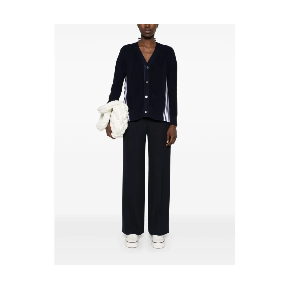 Sacai Blauwe Knopen Trui Blue Dames