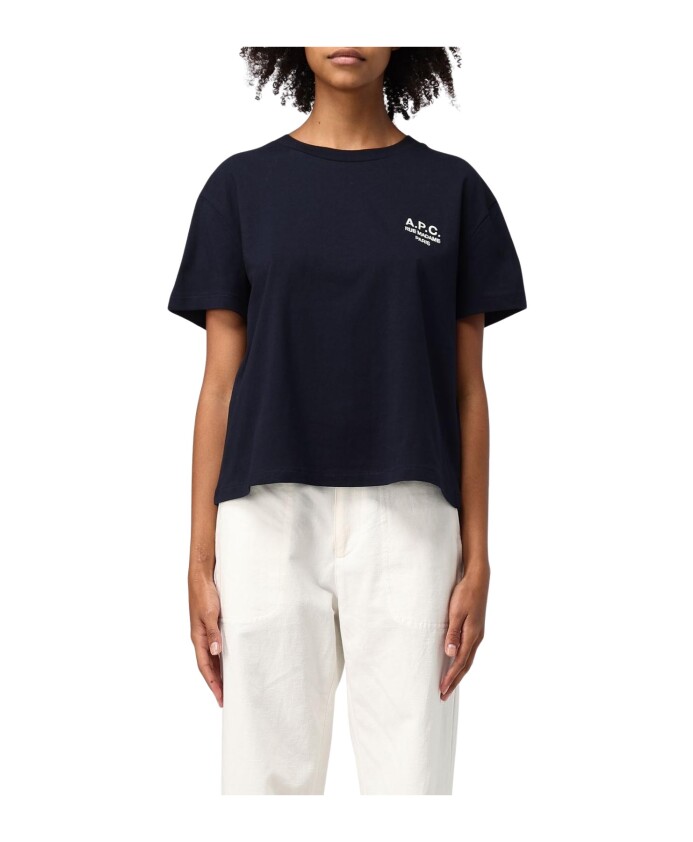 t-shirt-bleu-a-col-rond-decontracte
