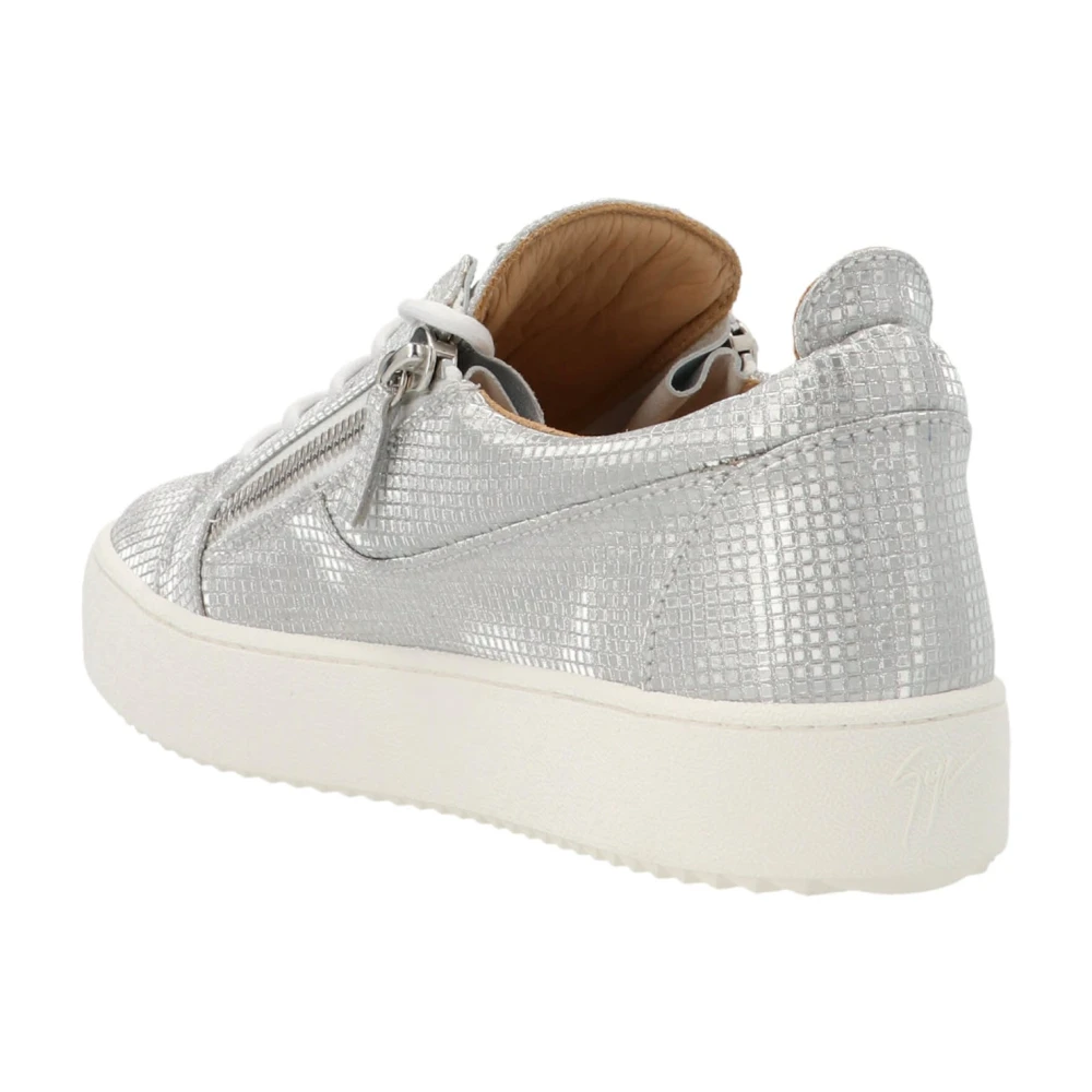 giuseppe zanotti May London Leren Sneakers Gray Heren