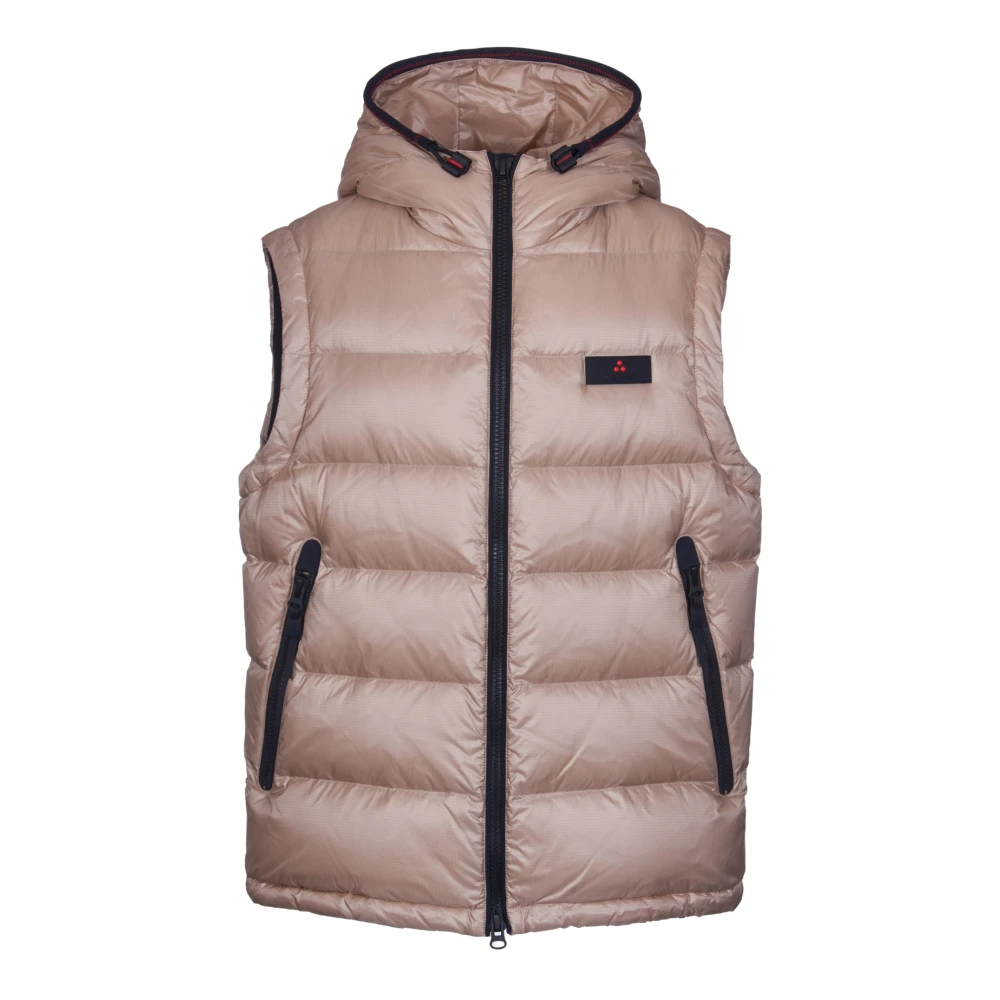 Peuterey Beige Ripstop Nylon Hooded Vest Beige Heren
