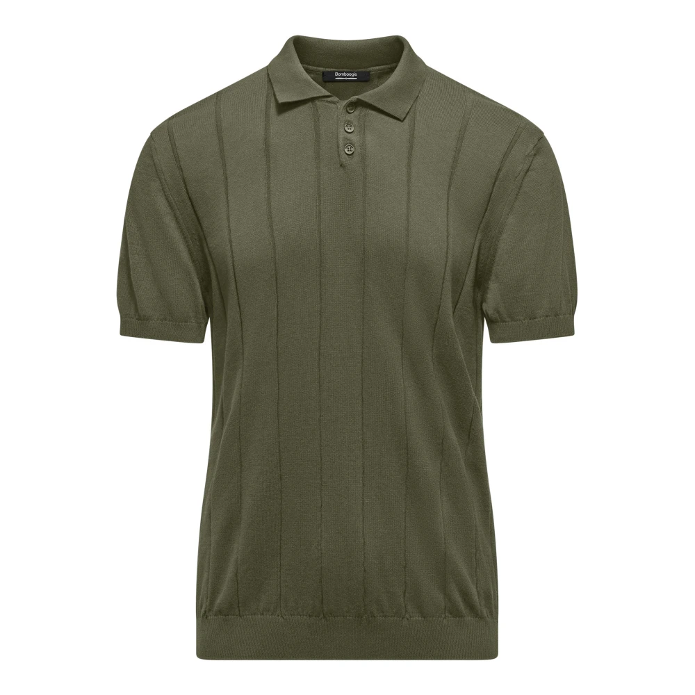 Bomboogie Hombre Verde - Suéter De Algodón Con Cuello Ancho De Canalé - Knitwear - L