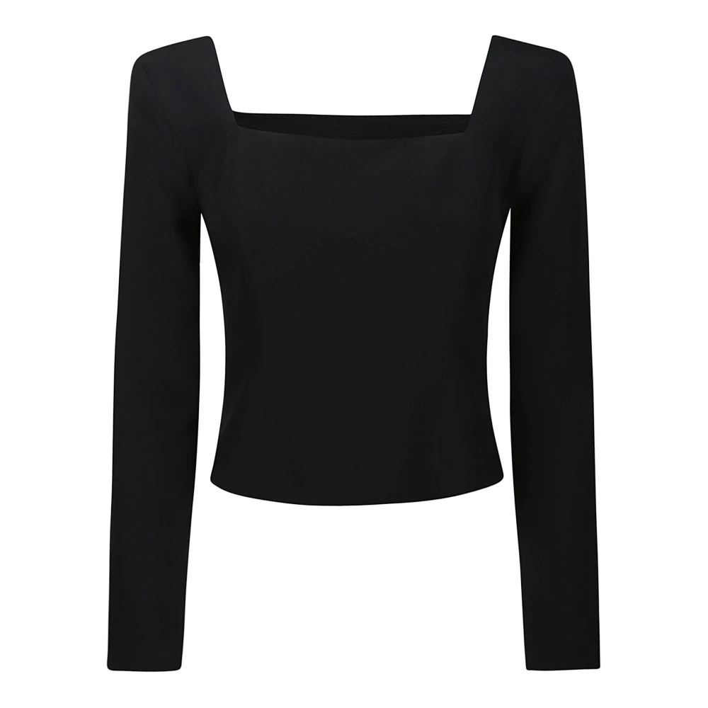 Federica Tosi Elegant Square Neck Sweater Black Dames