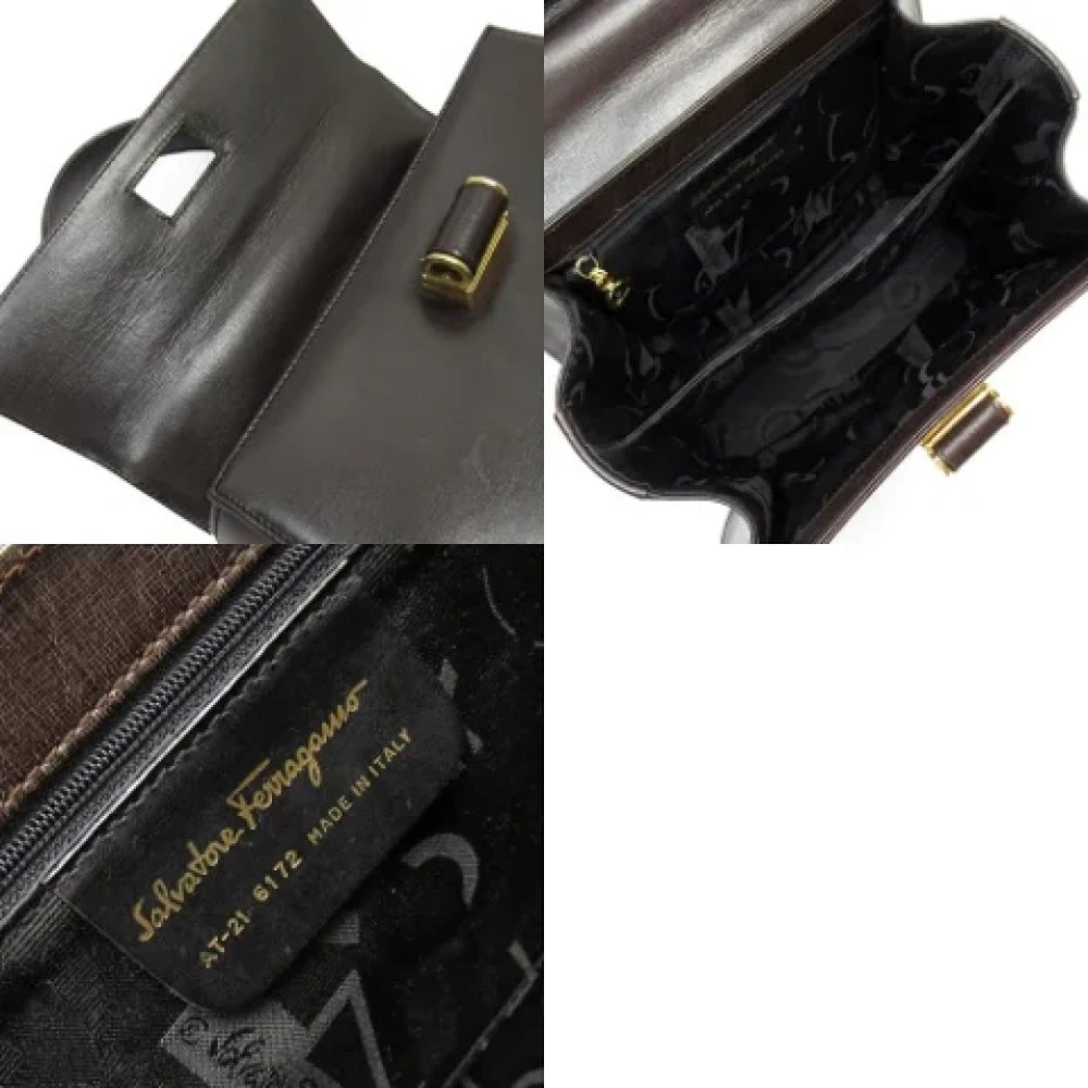 Salvatore Ferragamo Pre-owned Leather handbags Brown Dames