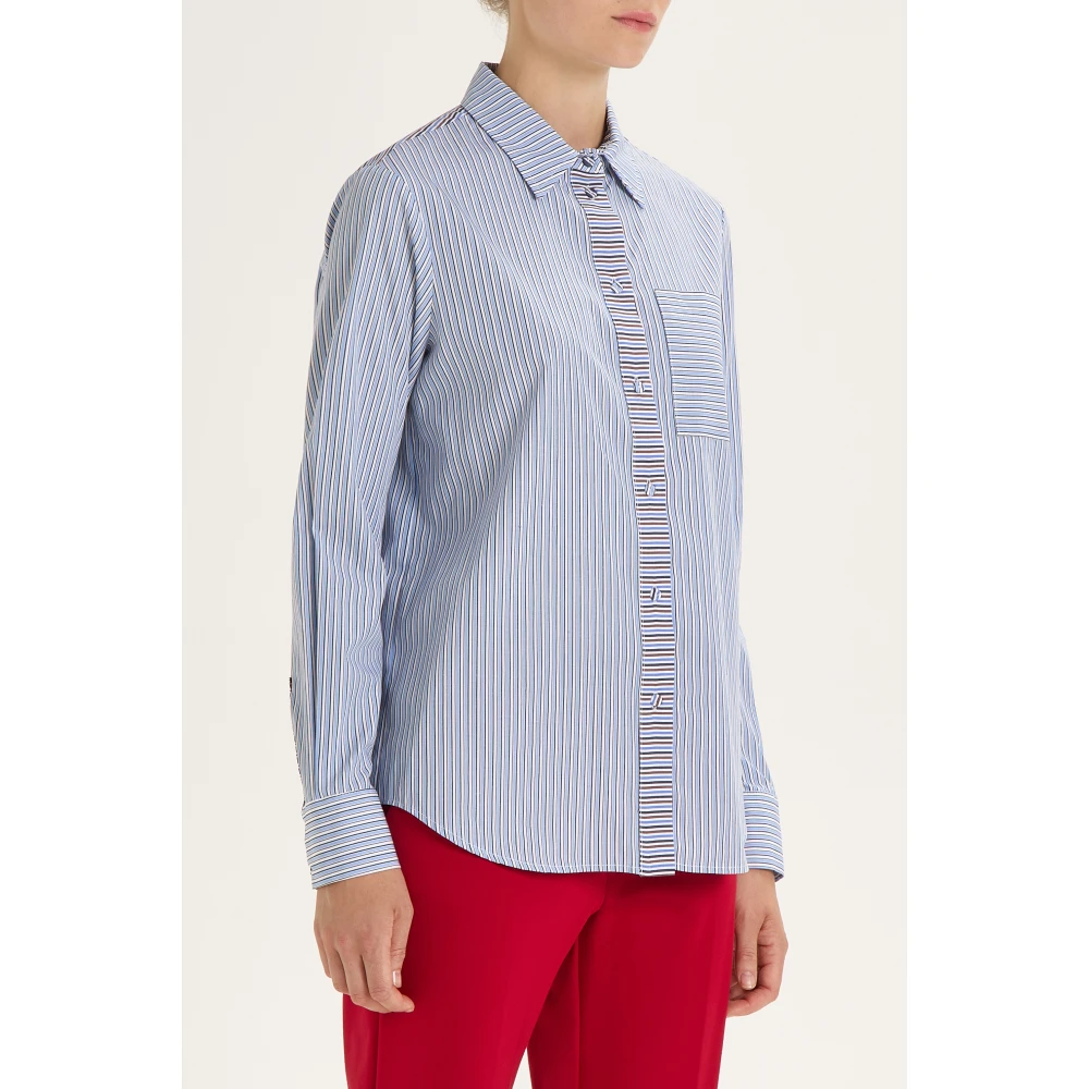 Maliparmi Gestreept Patch Shirt Multicolor Dames