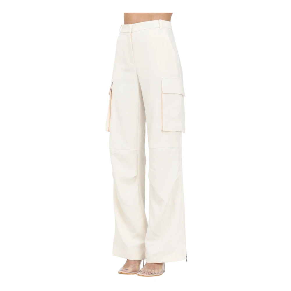 PATRIZIA PEPE Cargo Crème Broek Moderne Stijl Beige Dames