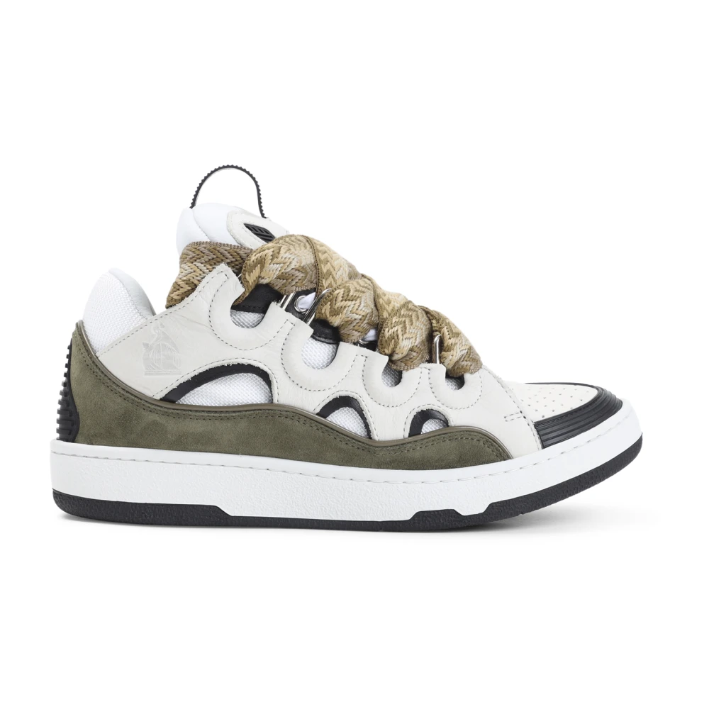 Lanvin Men's Multicolor Sneakers, 9 Uk, Curb Leather Trainers