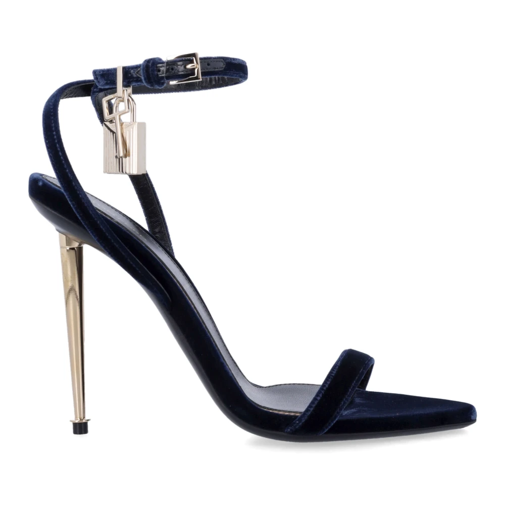 Tom Ford Blue High Heel Sandals, Female, 3 Uk, Padlock Sandal