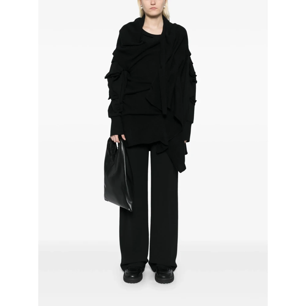 Yohji Yamamoto Zwart Mesh Wol Vest Black Dames