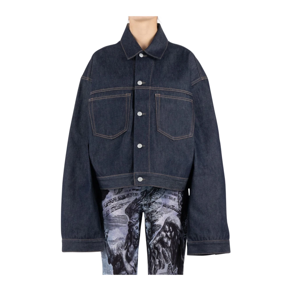 Acne Studios Blauwe Katoenen Jas Blue Dames