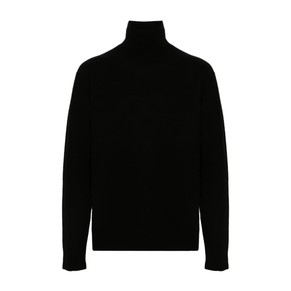 Jil Sander Zwarte Wollen Coltrui Sweater Black Heren