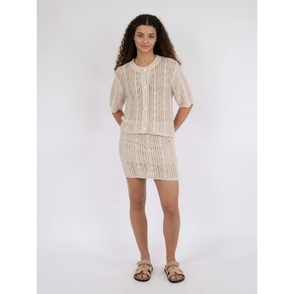 NEO NOIR Gehaakte gebreide rok voor de zomer Beige Dames