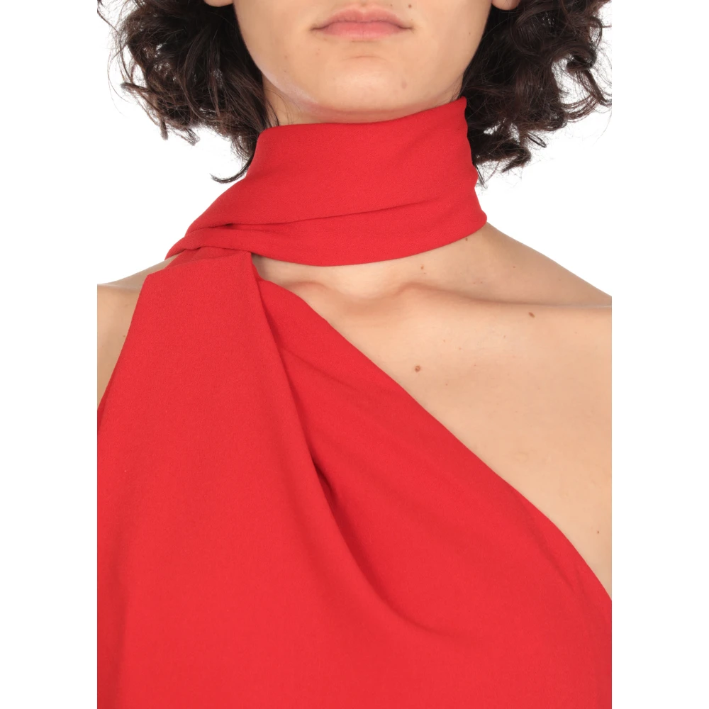 Solace London Rode Jurk met Schuine Halslijn Red Dames