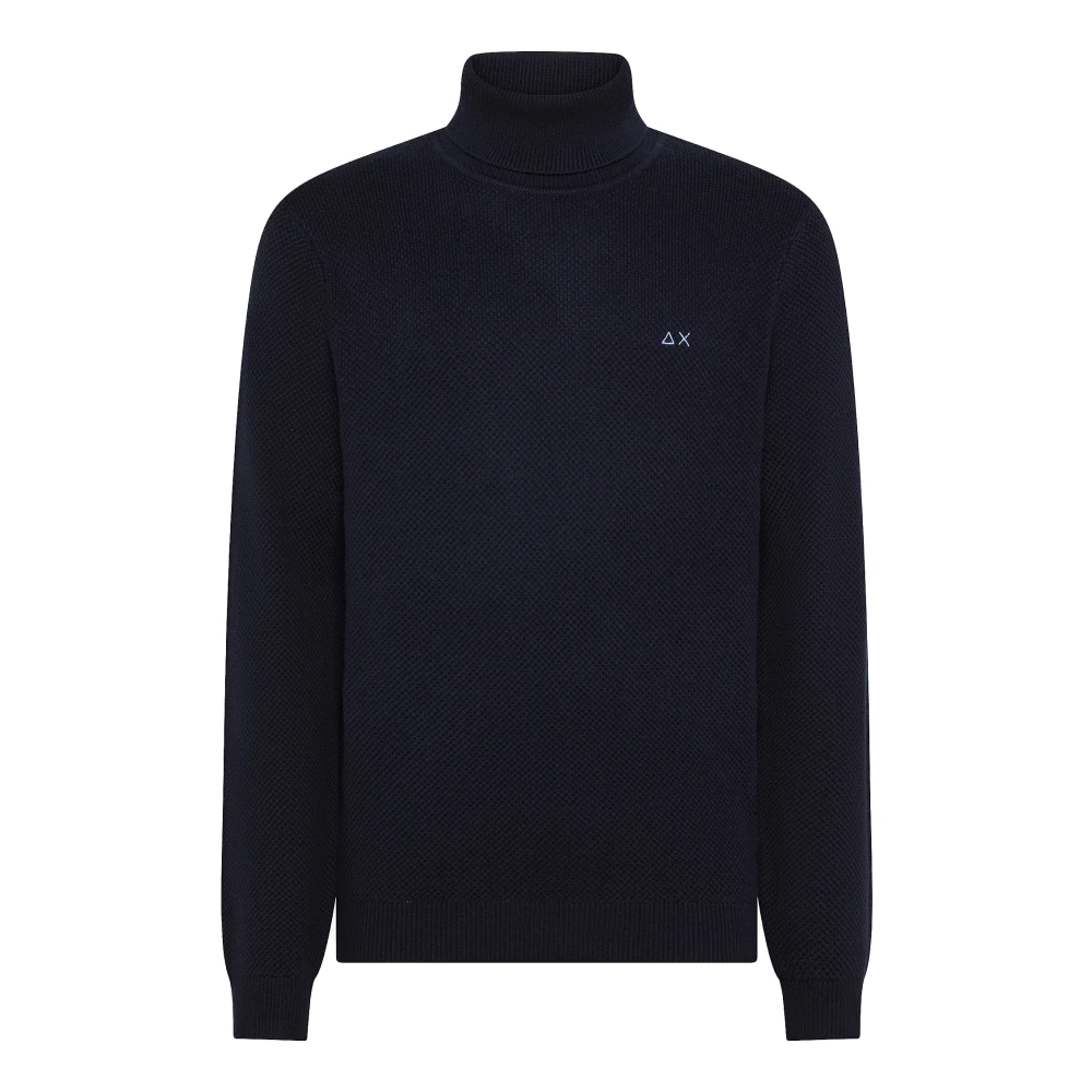 Sun68 Men's Blue Turtle Jumper Rice Knitway L/S - Turtlenecks - 2XL - Knitwear