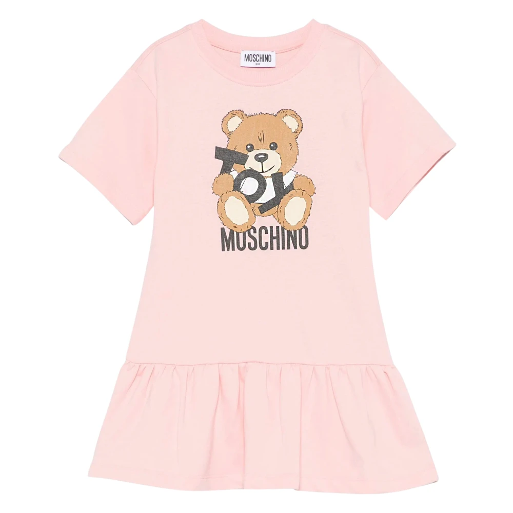 Moschino Rosa Teddybjörn Logo Klänning Pink, Flicka