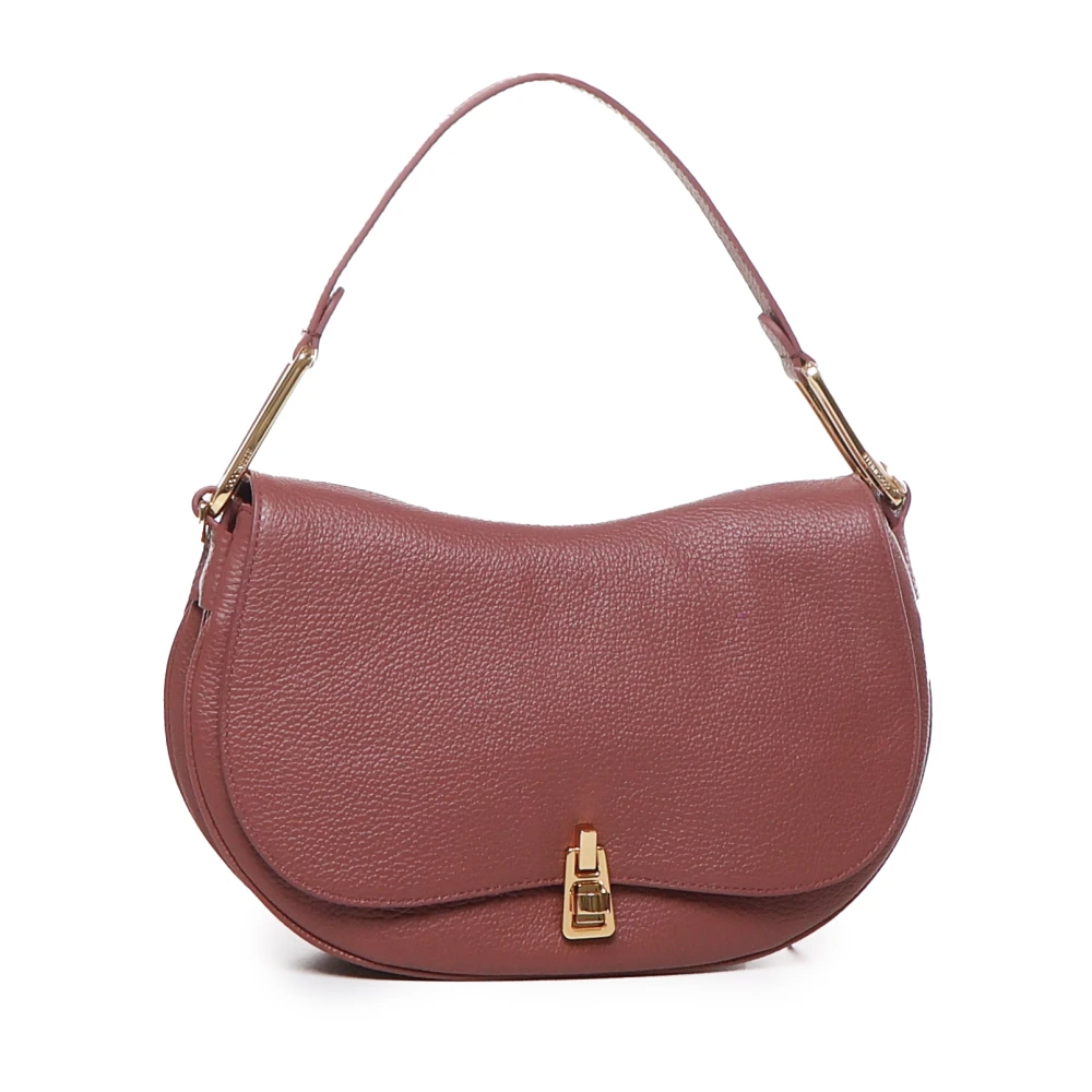 Coccinelle Bruine Leren Handtas met Draaisluiting Brown Dames