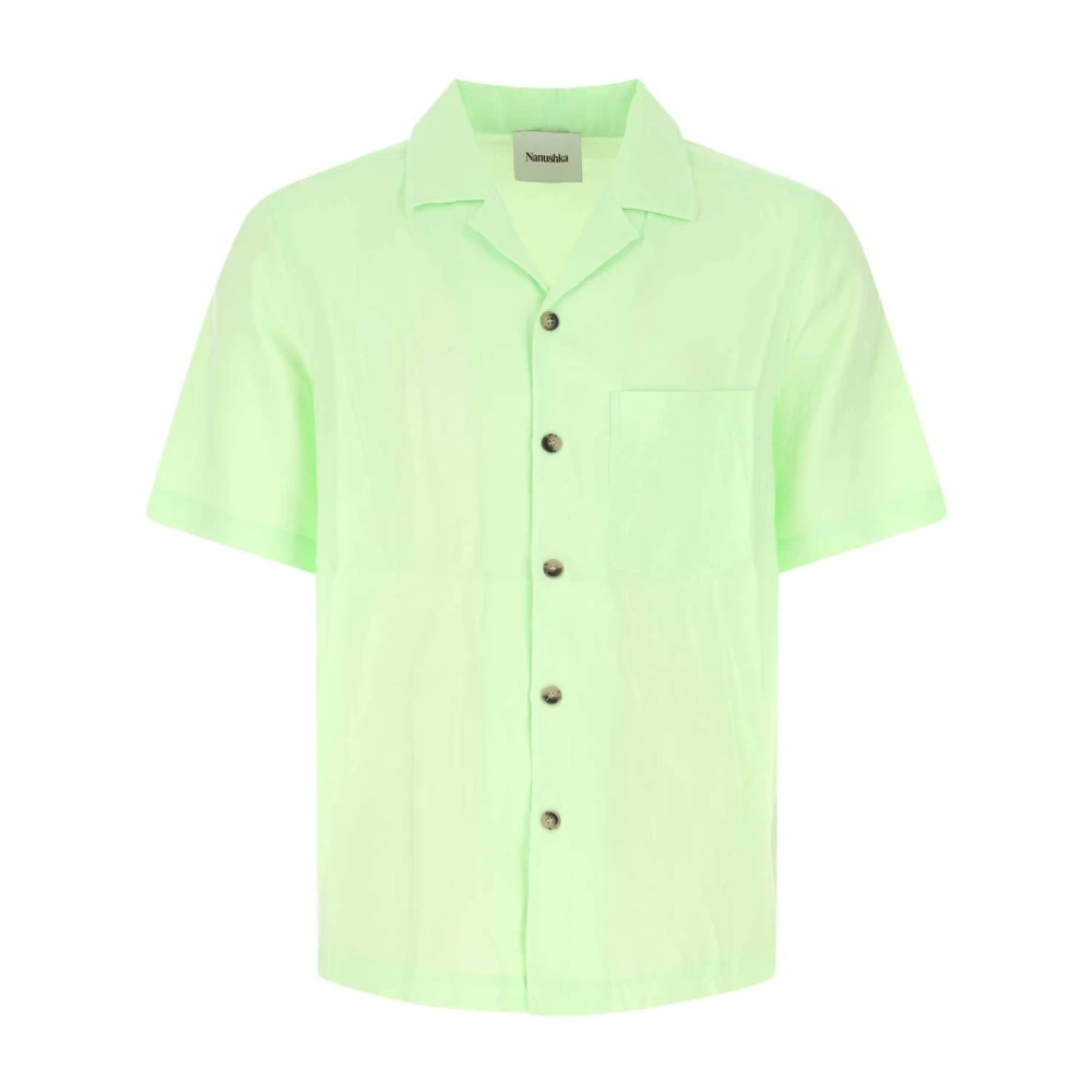 Pastelgrøn modal blanding skjorte