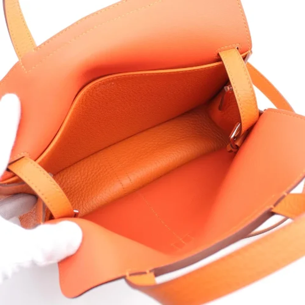 Hermès Vintage Pre-owned Leather handbags Orange Dames