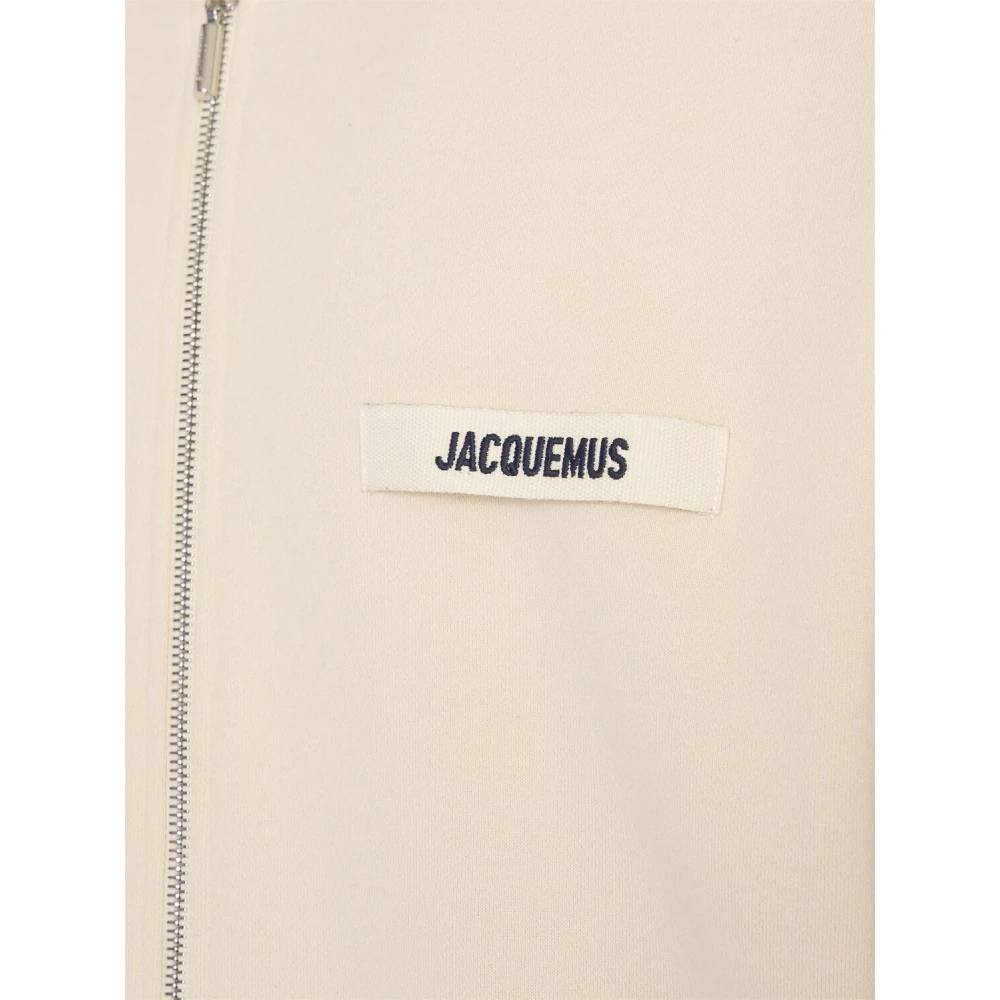 Jacquemus Katoenen Zip Hoodie Gros Grain Stijl Beige Heren