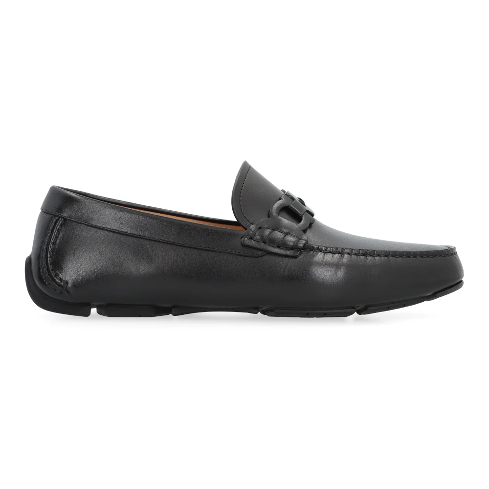 Ferragamo Men's Black Byte Leather Loafers - Loafers - 6 1/2 Uk - Shoes