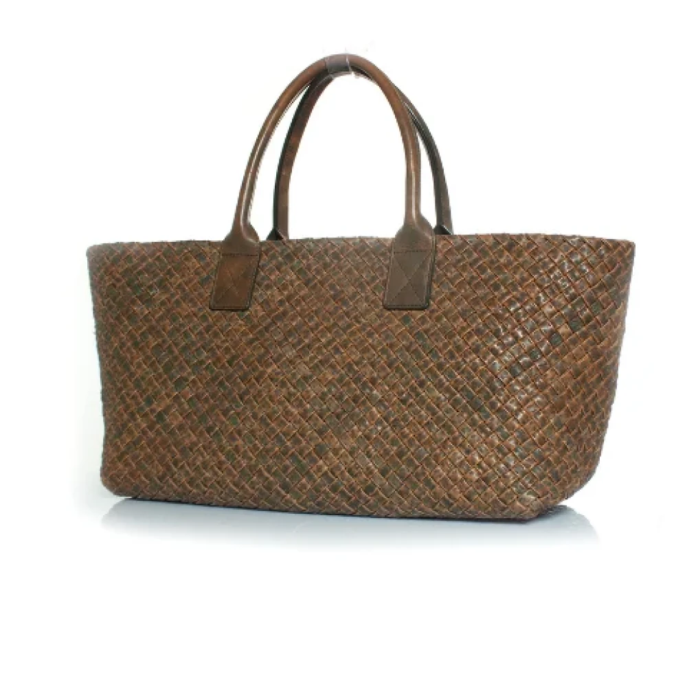 Bottega Veneta Vintage Pre-owned Leather shoppers Brown Dames