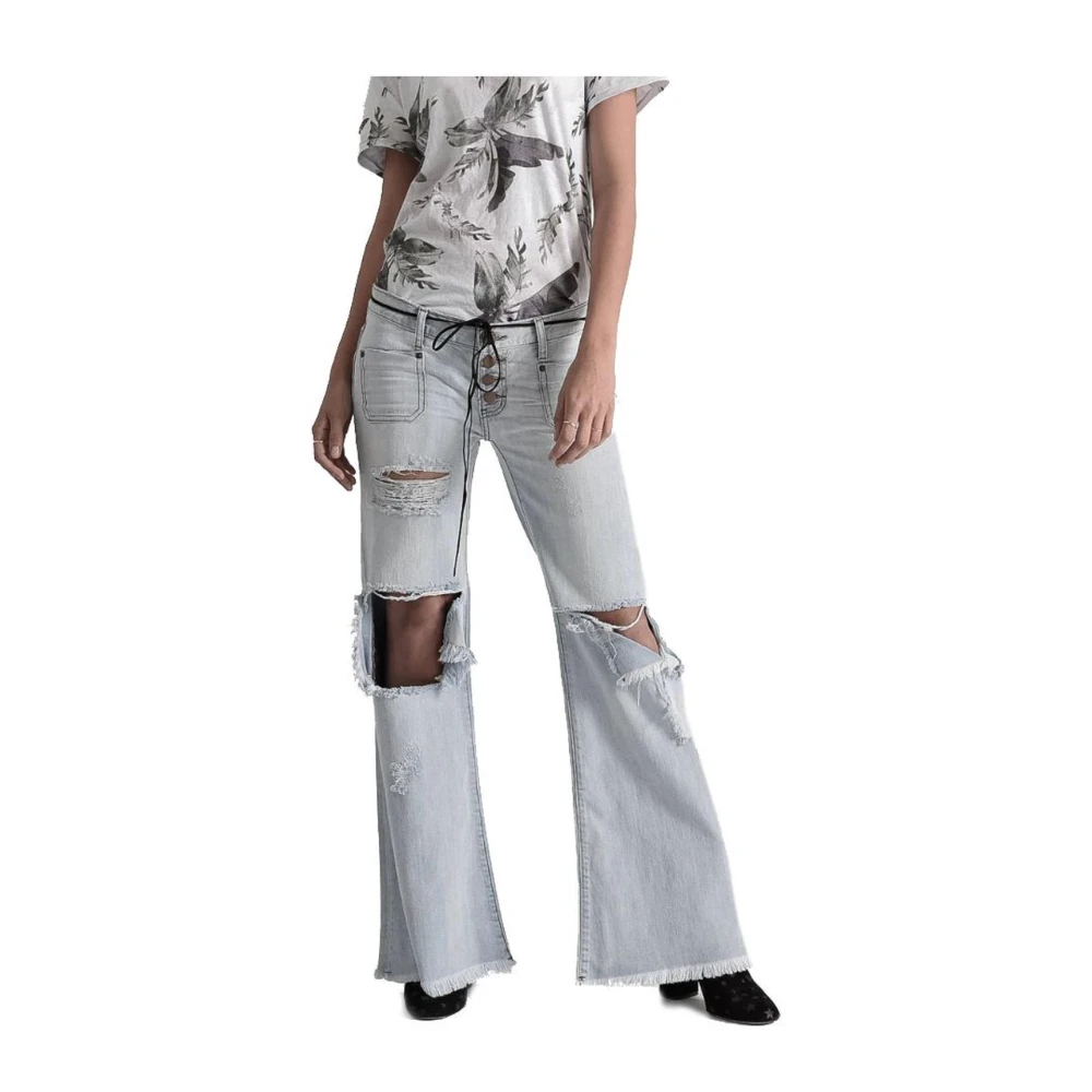 One Teaspoon Flared jeans met scheuren Blue Dames