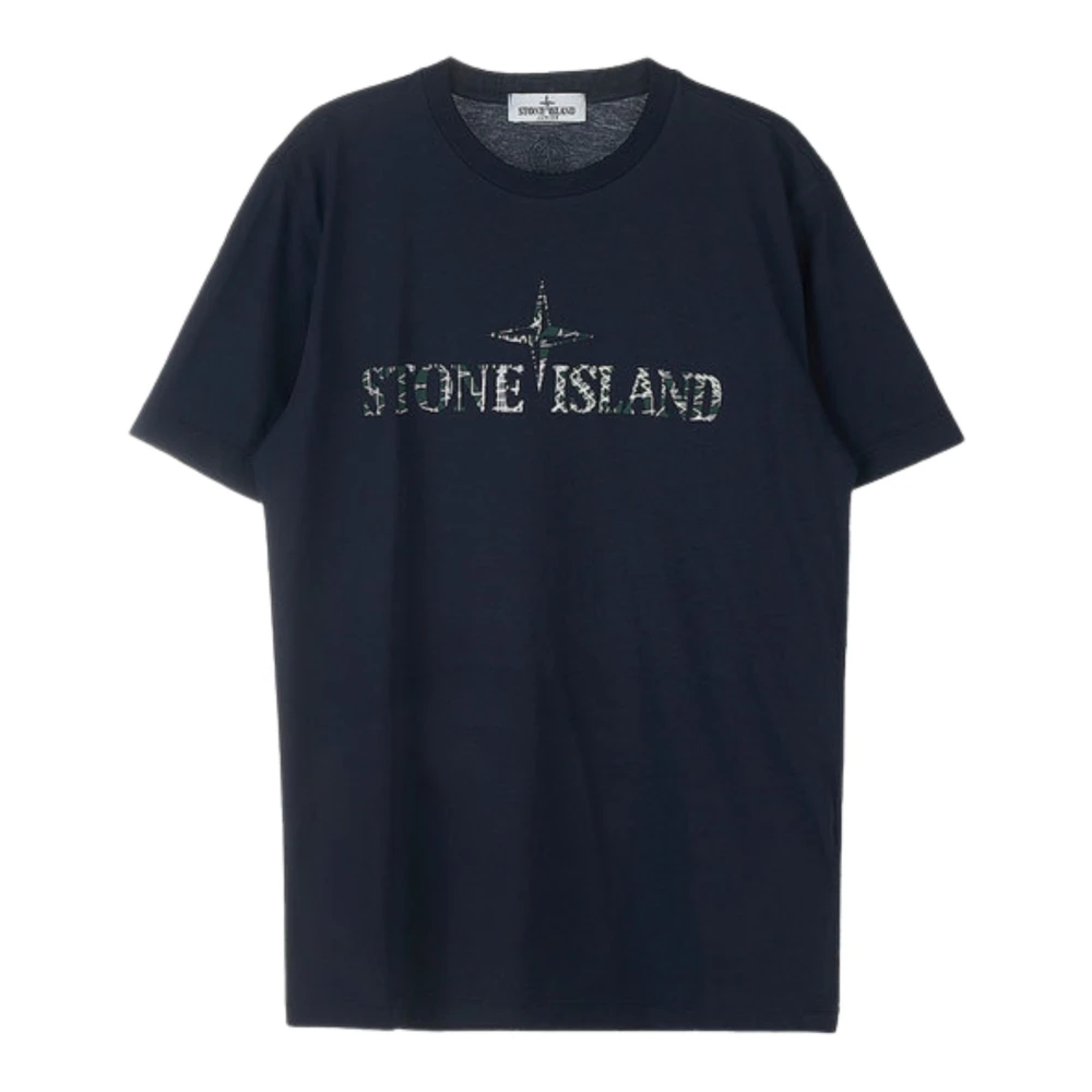 Stone Island Blå Logo Print Barn T-shirt Blue, Pojke