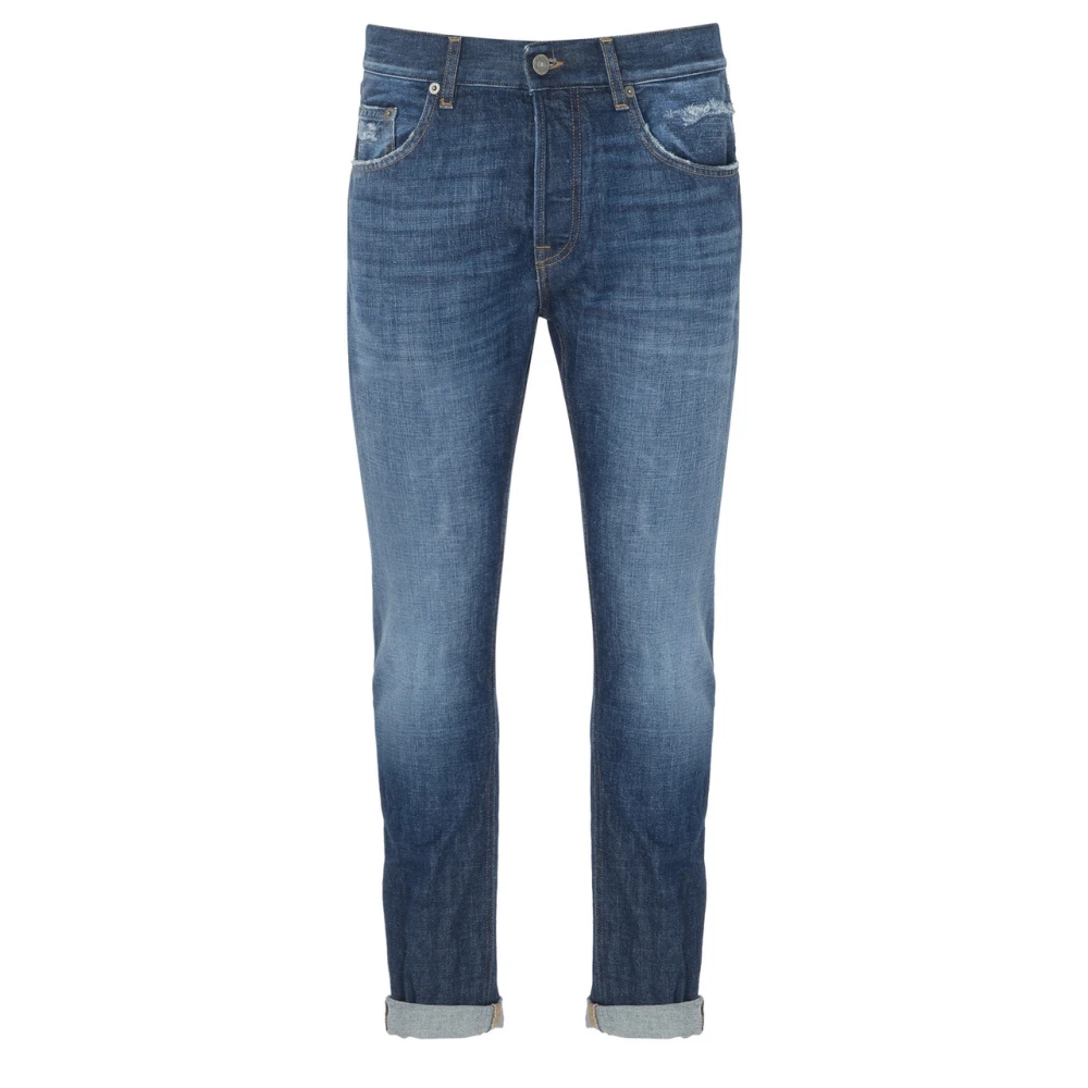 Dondup Icon Up Denim Jeans Blauw Gewassen Blue Heren