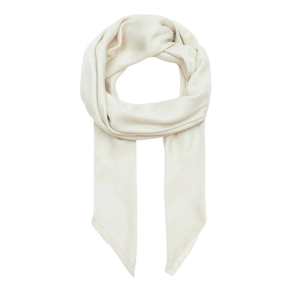 Calvin Klein Monogram Jacquard Sjaal Ivory Beige Dames
