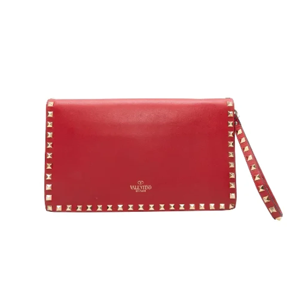 Valentino Vintage Pre-owned Leather clutches Red Dames