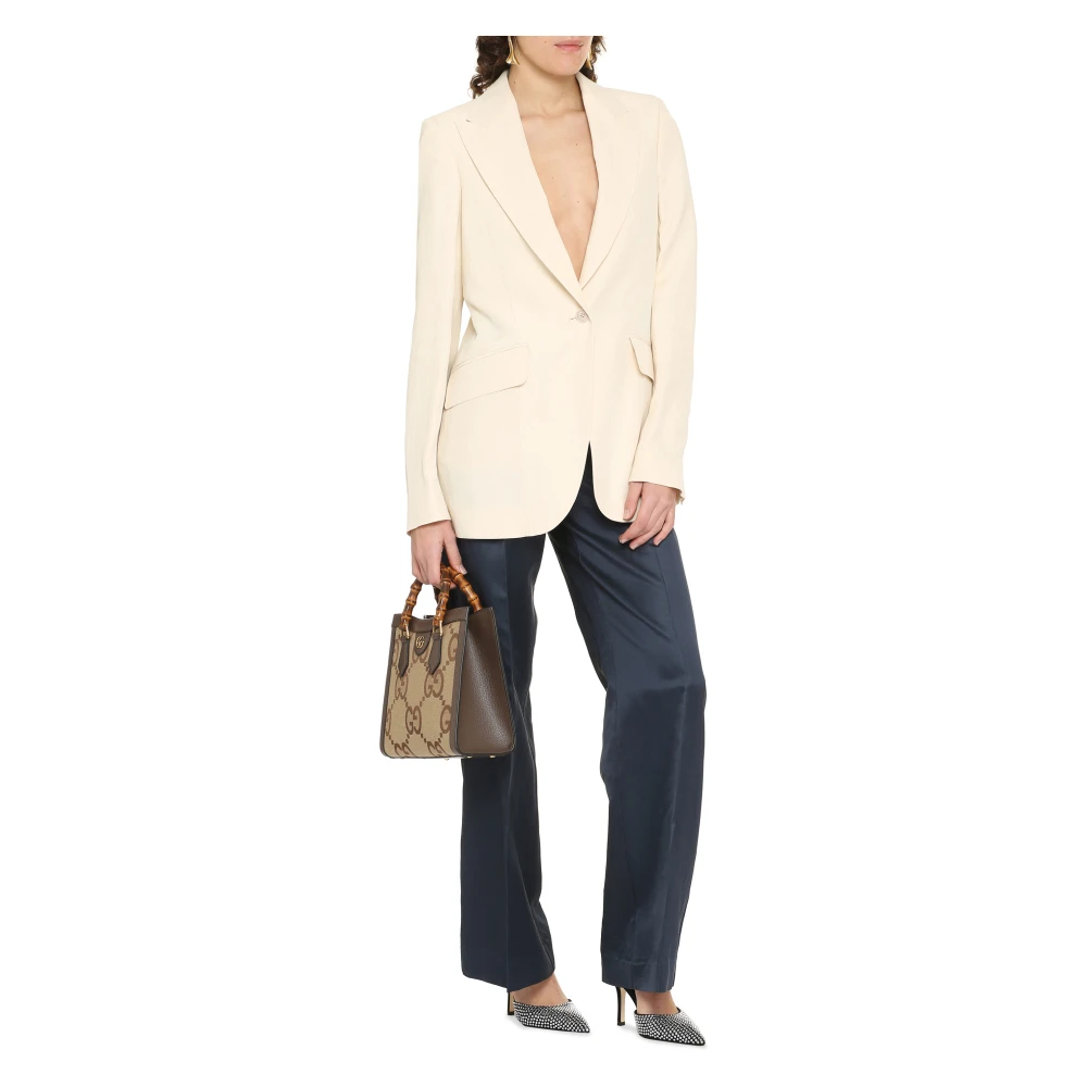 Stella Mccartney Linnen Blazer met Revers Beige Dames