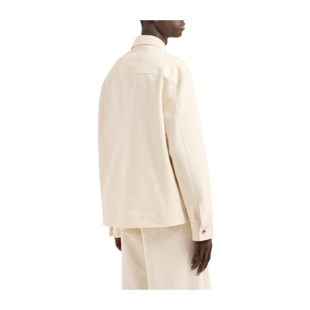 Emporio Armani Denim Casual Overhemden met Voorzak White Heren