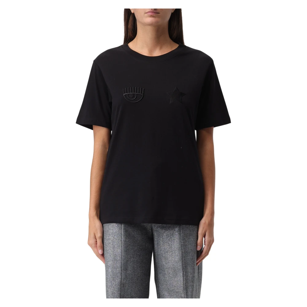 Chiara Ferragni Collection Eye Star T-Shirt Black Dames