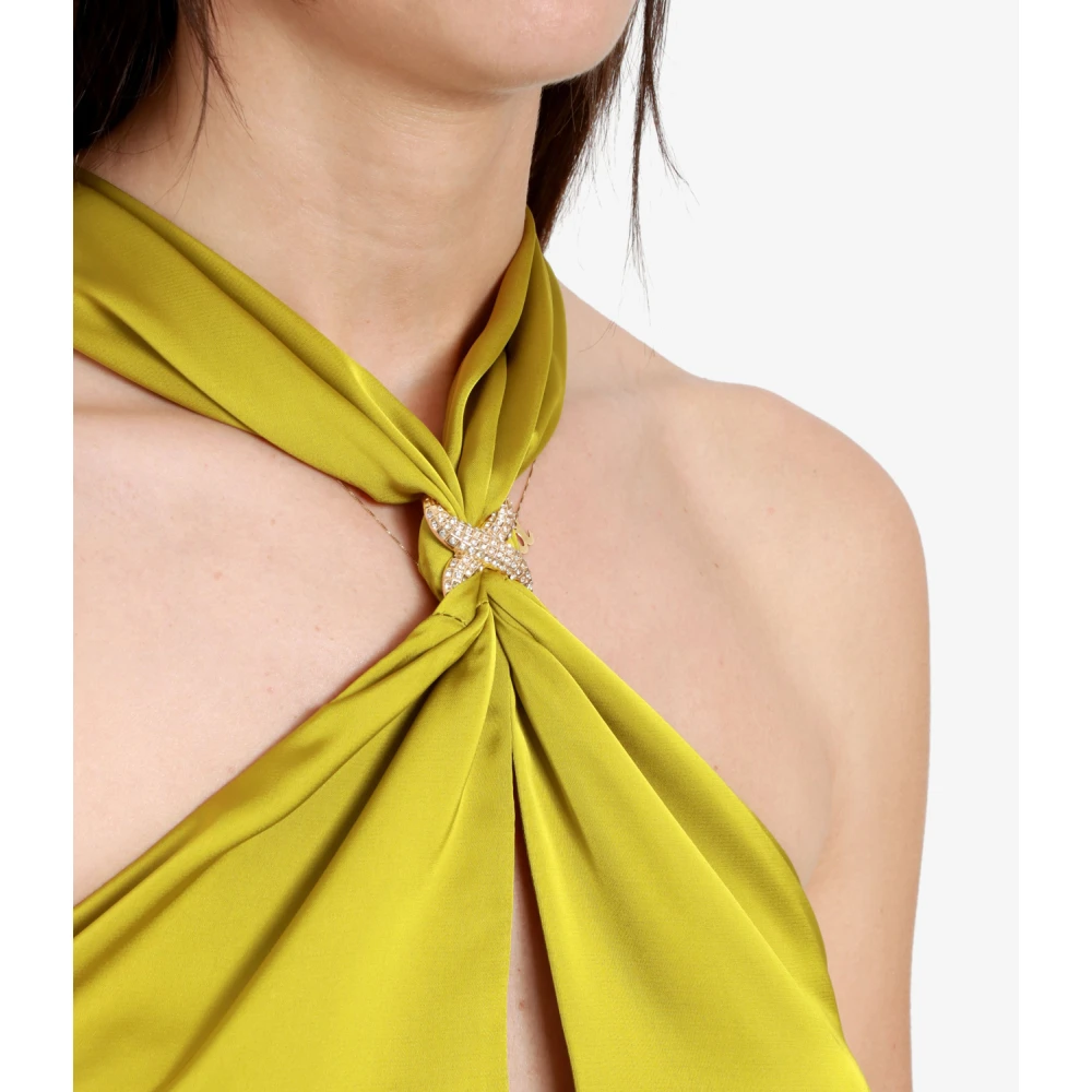 Simona Corsellini Groene Mouwloze Top met Knoopdetail Green Dames