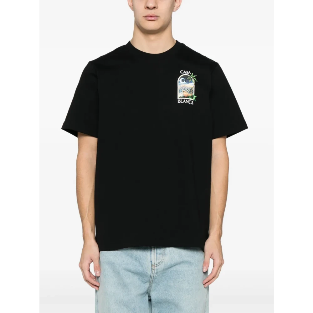 Casablanca Nacht Ronde Hals Korte Mouw T-shirt Black Heren