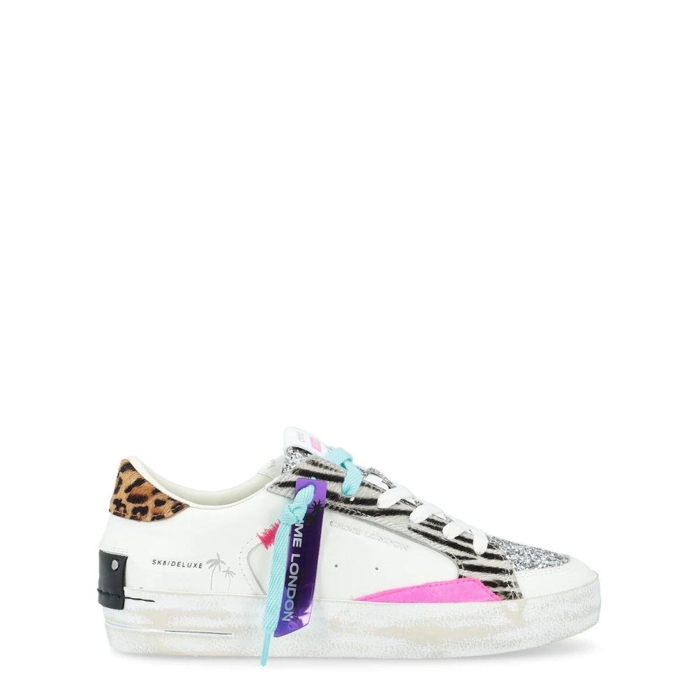 Crime London Vita läder Jungle Fever sneakers Multicolor, Dam