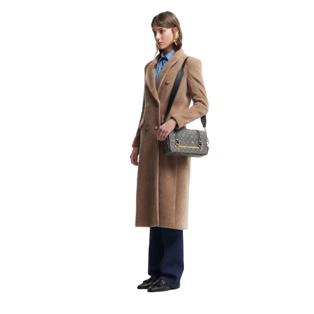Kocca Vintage Beige Double-Breasted Jas Brown Dames