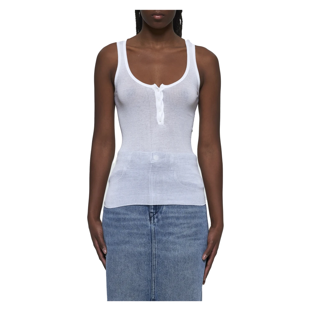 Isabel marant Witte Racerback Tanktop Katoen White Dames