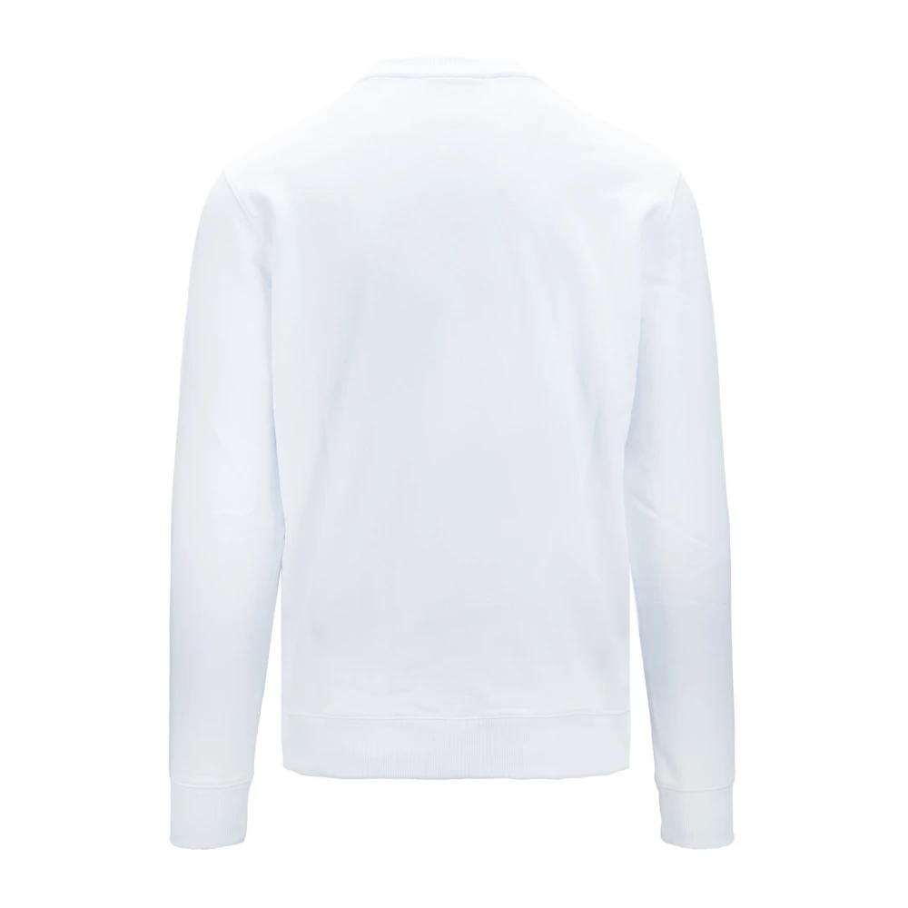 Msgm Heren Pullover Sweater met Logo Print White Heren