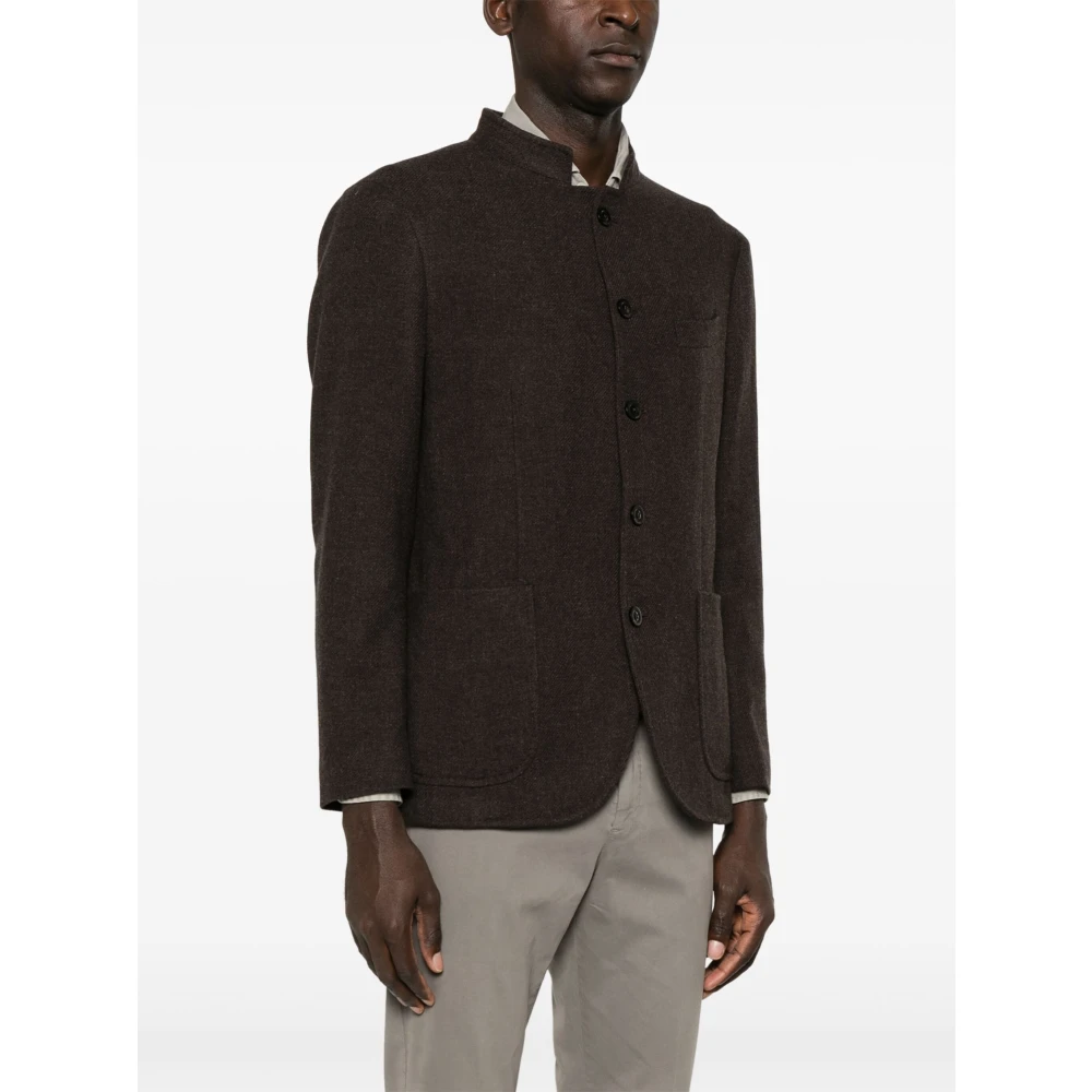 Boglioli Luxe Wol Kasjmier Jas Brown Heren