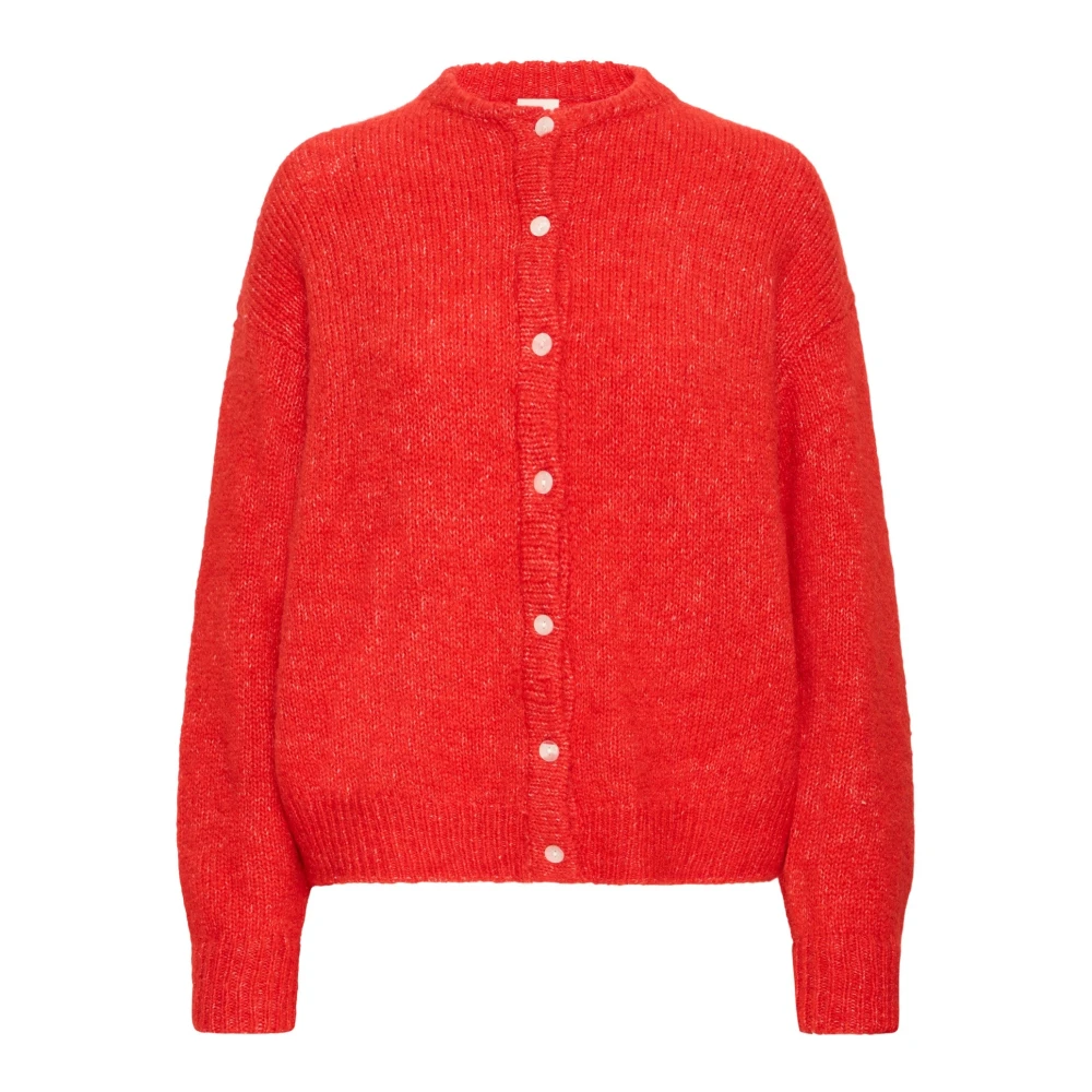 VAN GRAAF Ichi Damen Rot Strick-Cardigan Langarm Ihbelablue Extra Klein - Bild 4