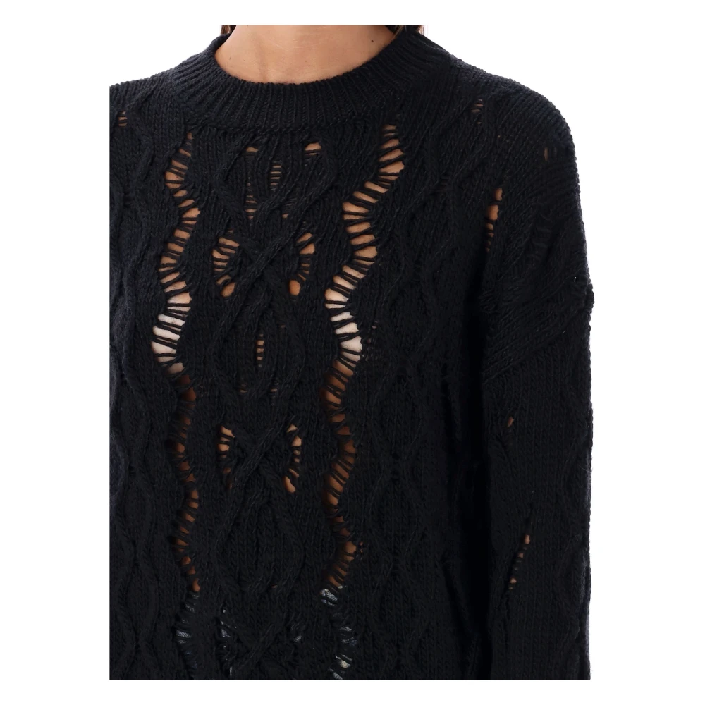 Our Legacy Zwart Cable Sona Gebreide Kleding Aw24 Black Dames